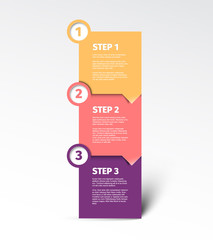 Three steps vertical template