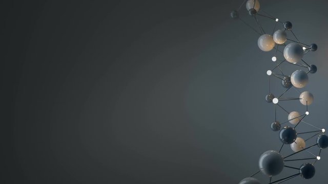 Twisted network mesh and free space. Abstract science fiction graphics. Seamless loop 3D render animation