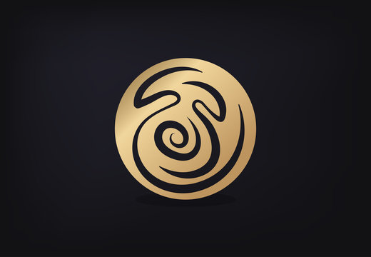 Abstract circle logo design. Vector image.