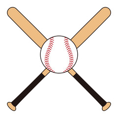 野球のバットとボール イラスト