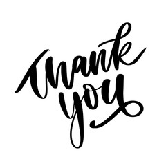 Thank You handwritten inscription. Hand drawn lettering. Thank You calligraphy. Thank you card. Vector illustration. Slogan
