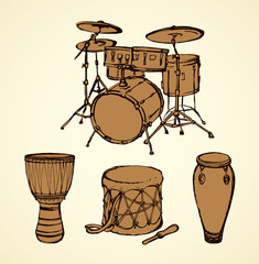 Obraz na płótnie Canvas African drum. Vector drawing