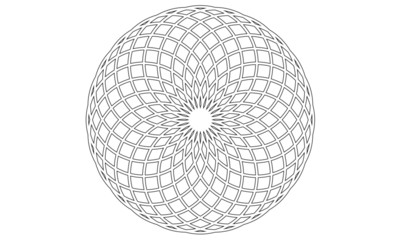 Simple black and white circle vector mandala