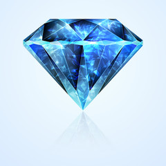 Fototapeta na wymiar Jewelry faceted sapphire stone crystal