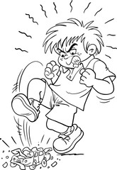 child destroying toys