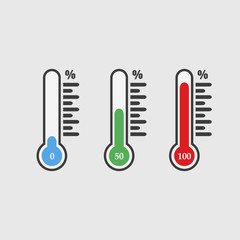 Thermometers icon with different levels design vector