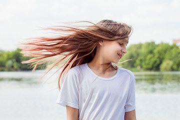 growing hair in the wind