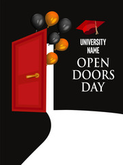 University open doors day poster. Vector illustration