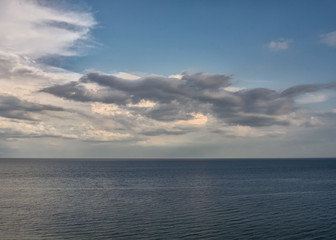 sky, sea, clouds, field, tree, beautiful