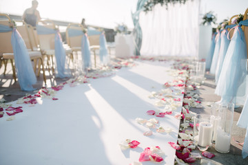 outdoor wedding ceremony.decoration and decoration of an outdoor wedding ceremony