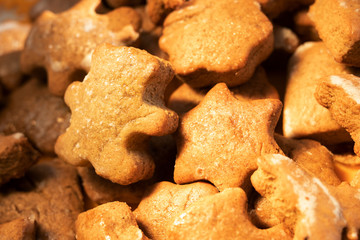 heap of ginger cookies in the sunlight