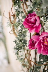 decoration of the banquet hall on the wedding day