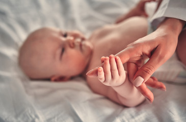 Doctor with newborn baby