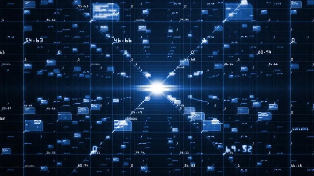 Big data visualization concept. Machine learning algorithms. Analysis of information. Technology data and binary code network conveying connectivity.