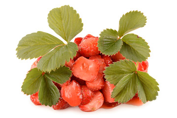 strawberries on a white background