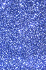 blur glitter or bokeh blue festive background,  texture. Xmas abstract background with copy space.