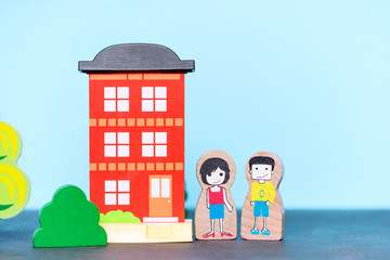 family dream of house and  keys from house