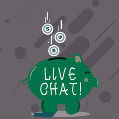 Word writing text Live Chat. Business photo showcasing Conversation on the internet Multimedia mobile communication