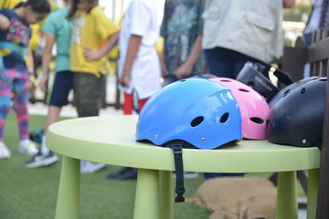 Climbing walls for kids and helmets for safety