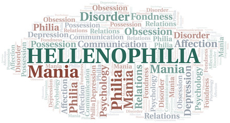 Hellenophilia word cloud. Type of Philia.