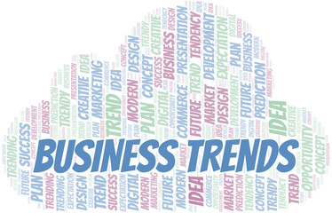 Obraz premium Business Trends word cloud. Wordcloud made with text only.