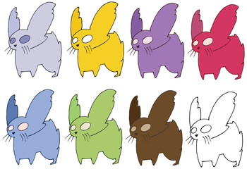 Print cartoon doodle rat funny set color hand draw monster