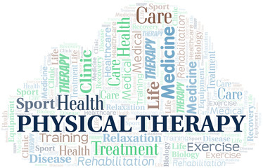 Physical Therapy word cloud. Wordcloud made with text only.