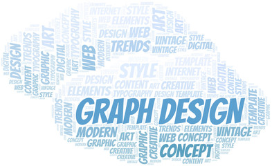 Obraz premium Graph Design word cloud. Wordcloud made with text only.