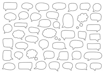 Set of speech bubbles. Blank retro empty comic bubbles. Stickers. Dialog balloons. Vector illustration.