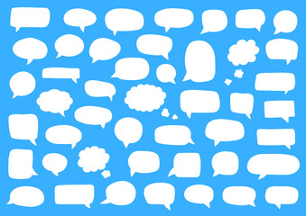 Fototapeta premium Set of speech bubbles. Blank retro empty comic bubbles. Stickers. Dialog balloons. Vector illustration.