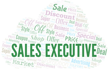 Sales Executive Word Cloud. Wordcloud Made With Text.