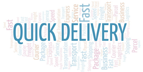Obraz premium Quick Delivery word cloud. Wordcloud made with text only.