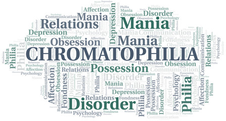 Chromatophilia word cloud. Type of Philia.