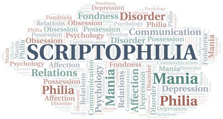 Scriptophilia word cloud. Type of Philia.