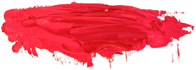 hand drawn isolated paintbrush stripe with dirty red color eps 10 vector illustration.