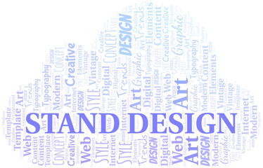 Stand Design word cloud. Wordcloud made with text only.
