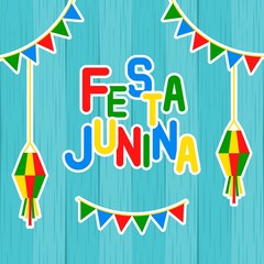 Festivals in Brazil, Festa Junina celebration poster vector