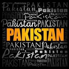 List of cities and towns in Pakistan, word cloud collage, business and travel concept background