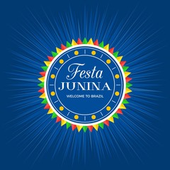 Festivals in Brazil, Festa Junina celebration poster vector