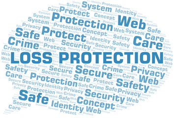 Loss Protection word cloud. Wordcloud made with text only.