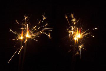 Black background with fantastic sparklers