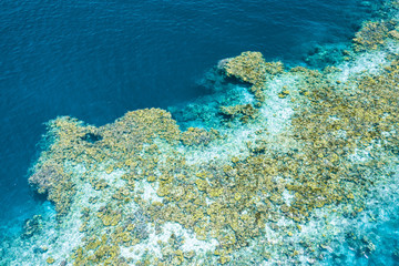 Aerial view of beautiful lagoons and limestone cliffs of Coron, Palawan, Philippines