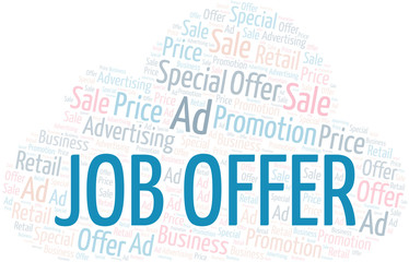 Job Offer word cloud. Wordcloud made with text only.
