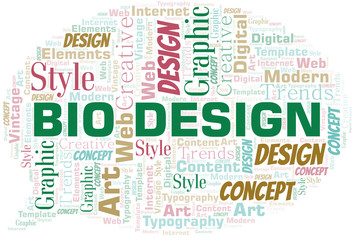 Bio Design word cloud. Wordcloud made with text only.