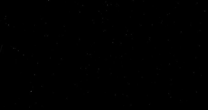 Dark night sky time lapse background, stars moving across North American sky