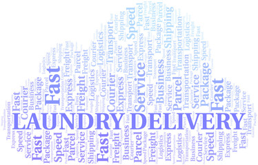 Obraz premium Laundry Delivery word cloud. Wordcloud made with text only.