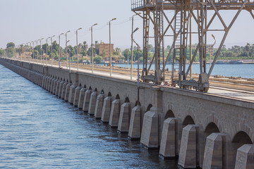 Close up of the barrage of Esna on the Nile
