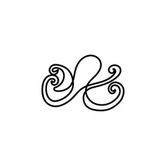 Octopus one line icon. Element of animal icon. Thin line icon for website design and development, app development. Premium icon