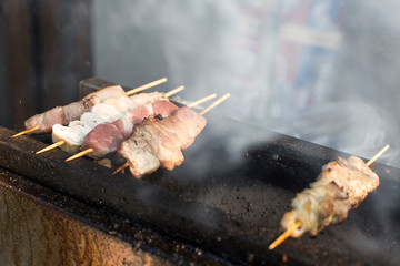 Yakitori chicken street food , grilled chicken.