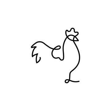 Rooster one line icon. Element of animal icon. Thin line icon for website design and development, app development. Premium icon
